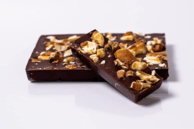 Pieces of delicious organic chocolate bar