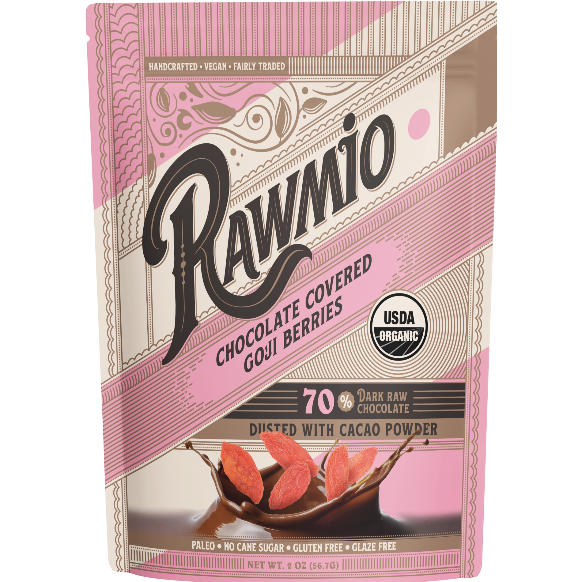 Chocolate Covered Goji Berries- Organic, Raw, Vegan, 70% Dark