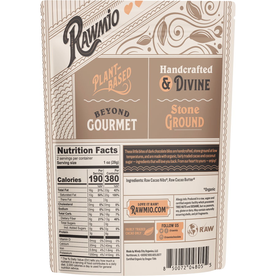 Raw Dark Chocolate Hearts - 100% Cacao