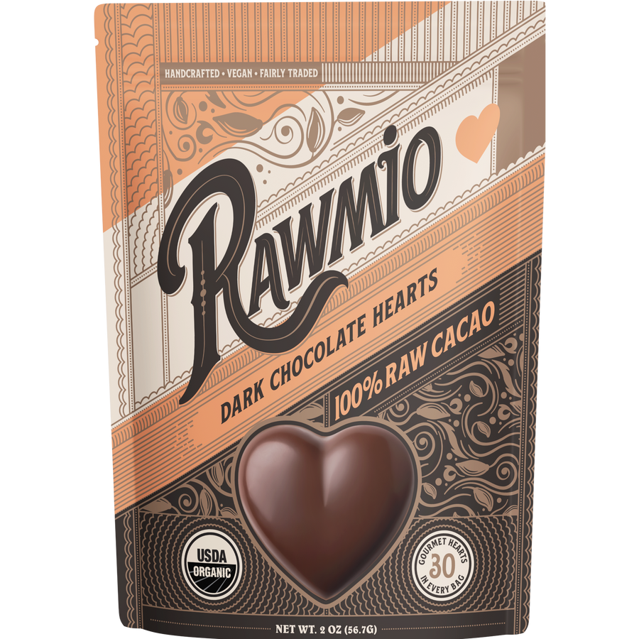 Raw Dark Chocolate Hearts - 100% Cacao