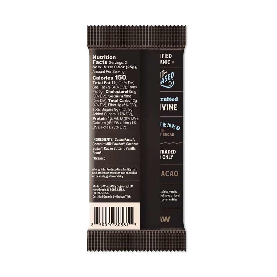 Premium Coconut Milk Chocolate Bar - 45% Cacao