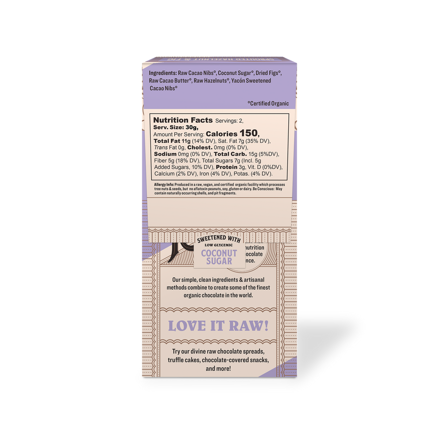 Back of package with ingredients and nutritional value