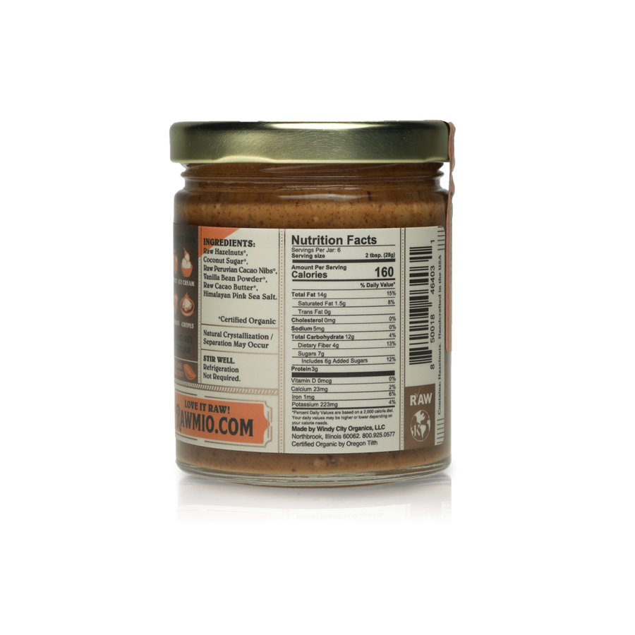 Back of package with ingredients and nutritional value