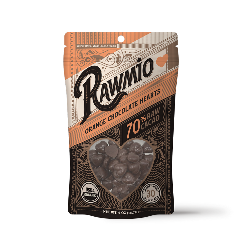 Raw Orange Chocolate Hearts