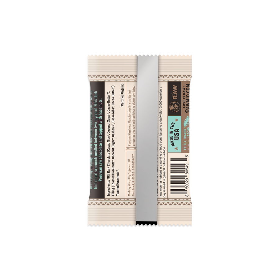 Back of package with ingredients and nutritional value